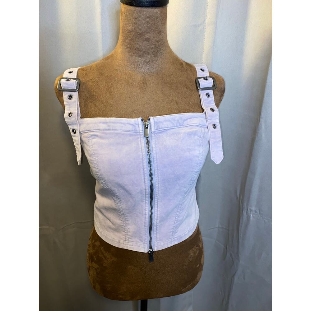 Urban Outfitters BDG Lavender Corset Crop Top Velvet Bustier Zip Front S NWT - Picture 11 of 12